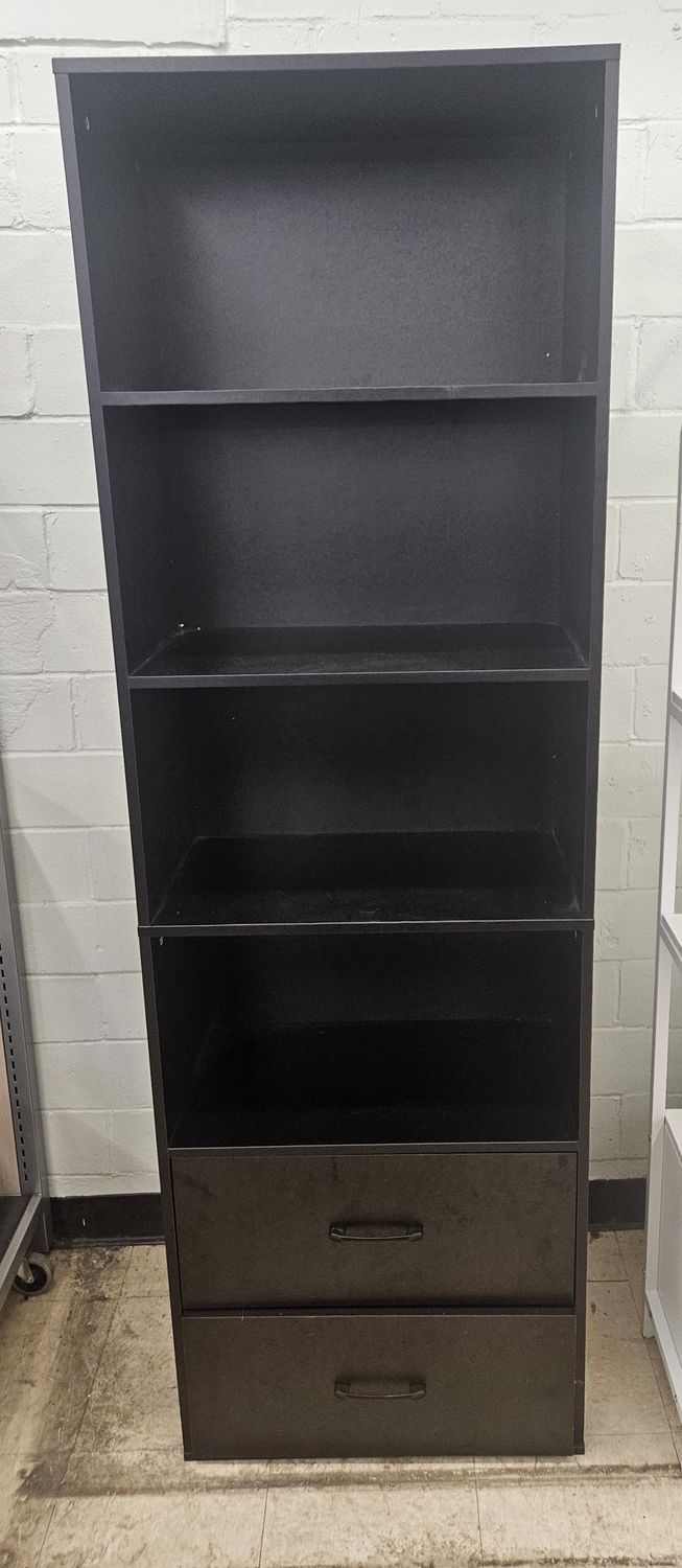 tall black storage unit
