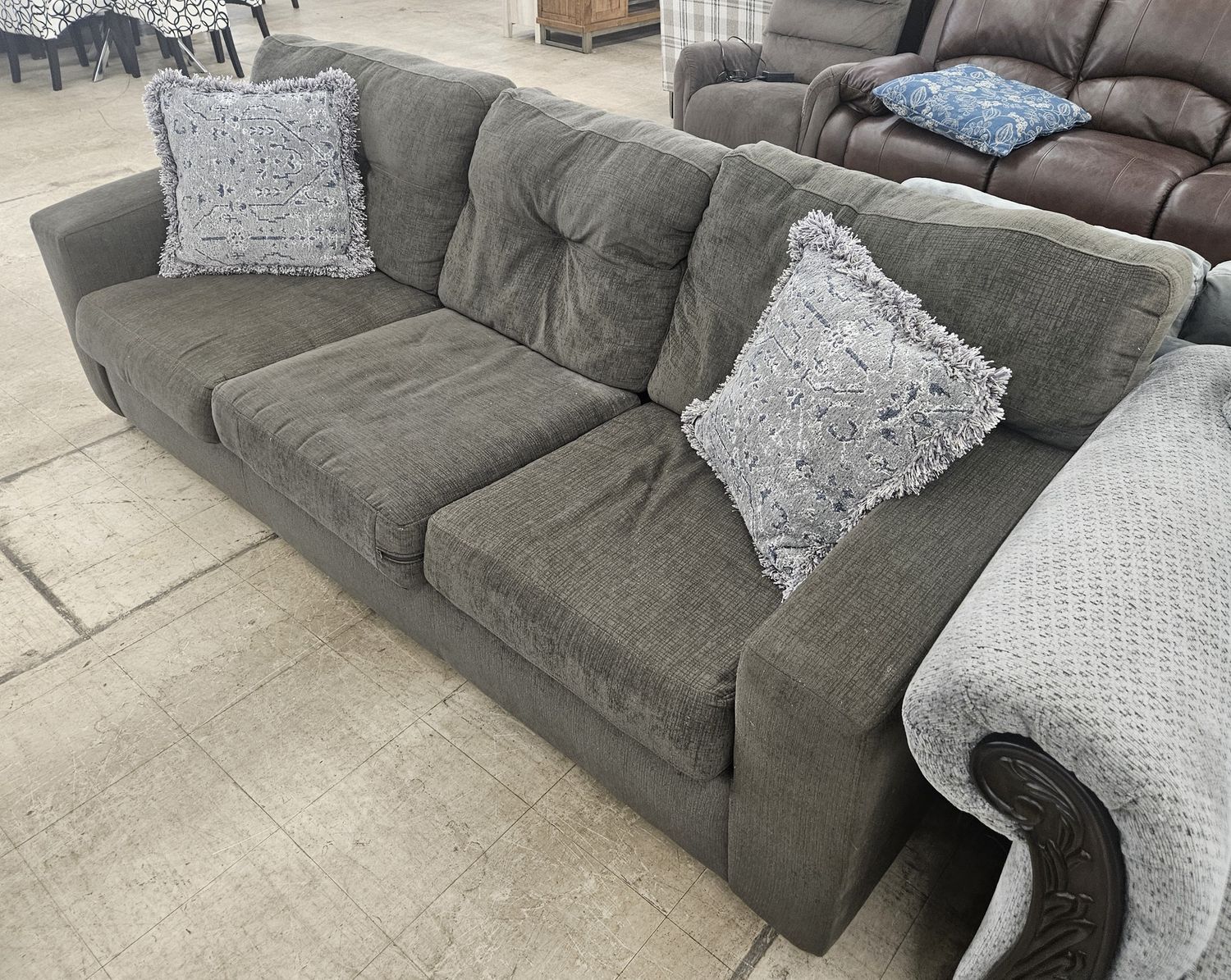 charcoal 3-seat sofa..
