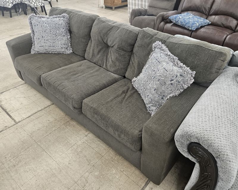 charcoal 3-seat sofa..