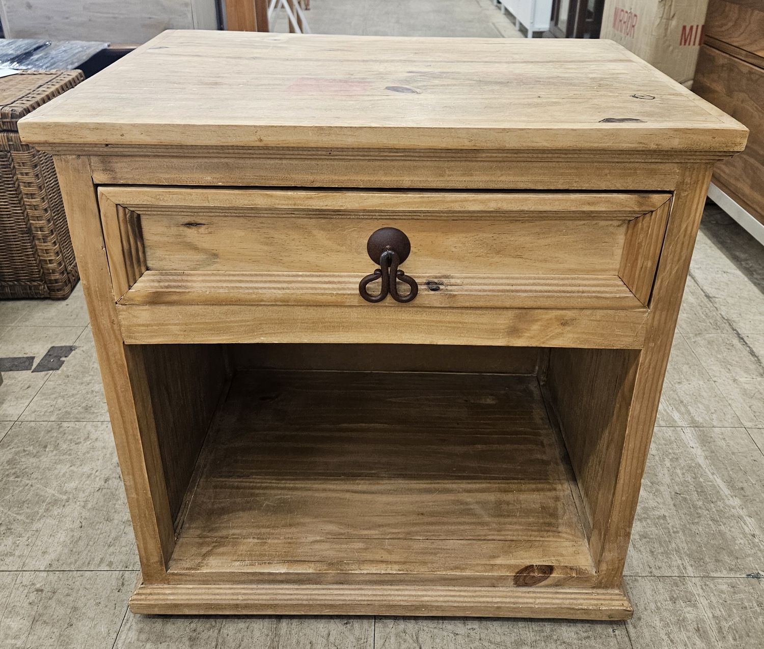 Rustic wood nightstand
