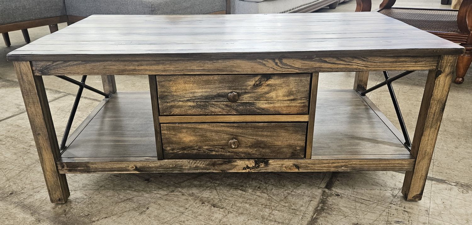 Farmhouse style brown coffee table