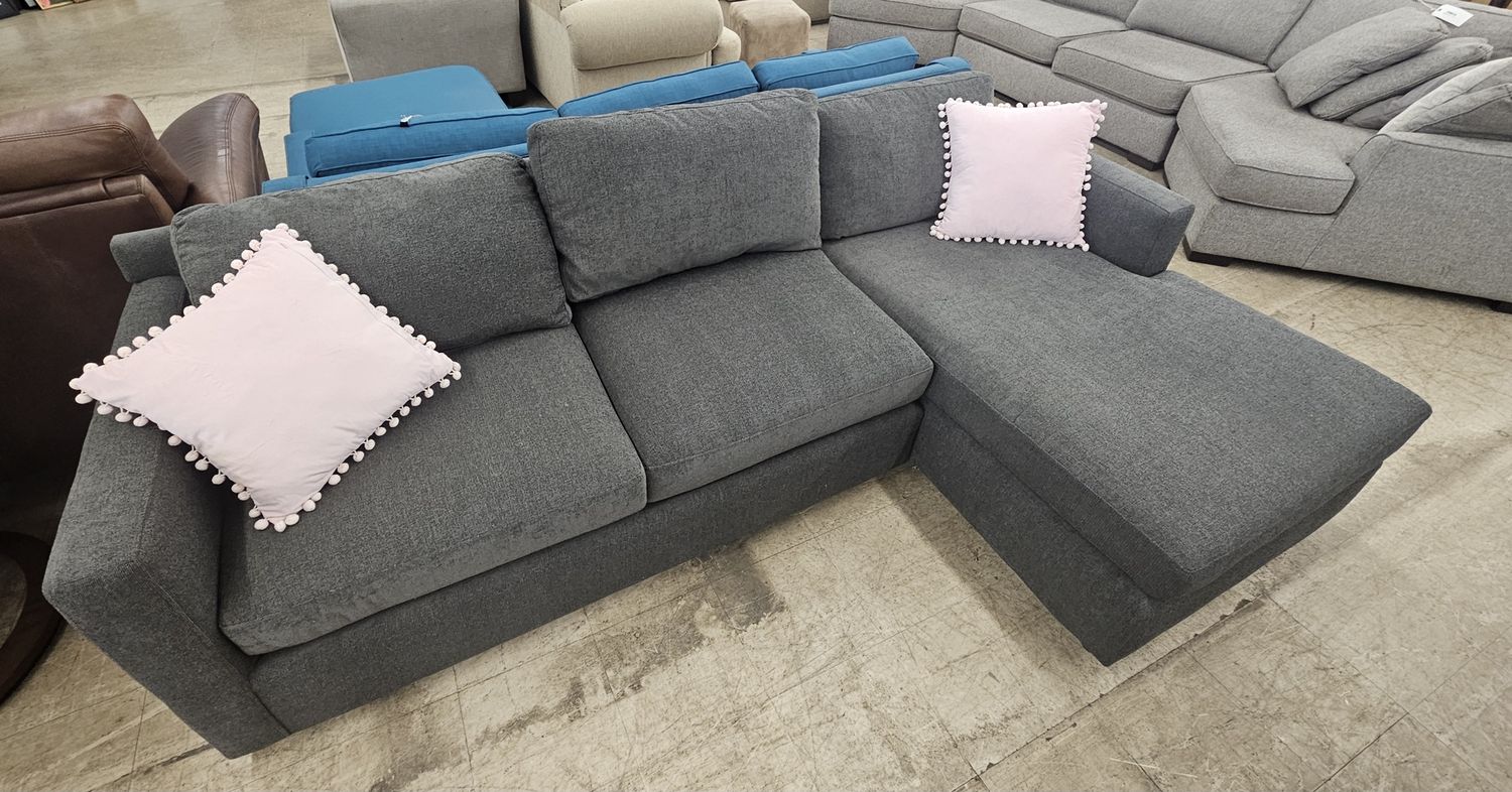 Modern gray sectional chaise sofa!