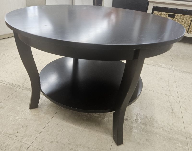 Round black coffee table