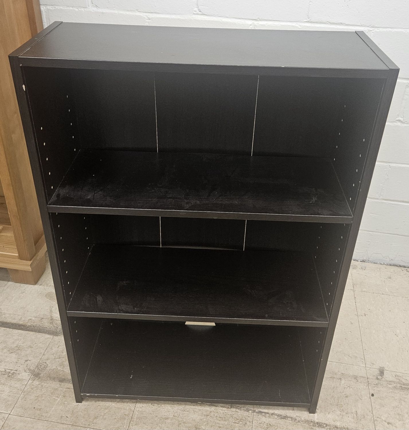 Sleek black bookshelf