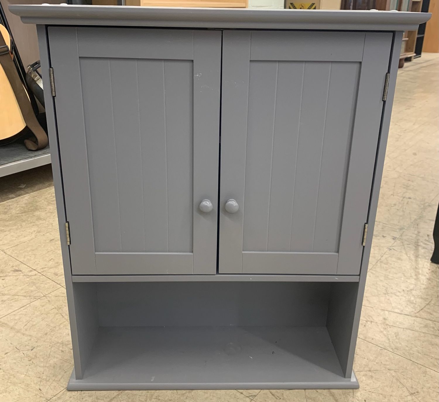 Sleek Gray Storage Cabinet