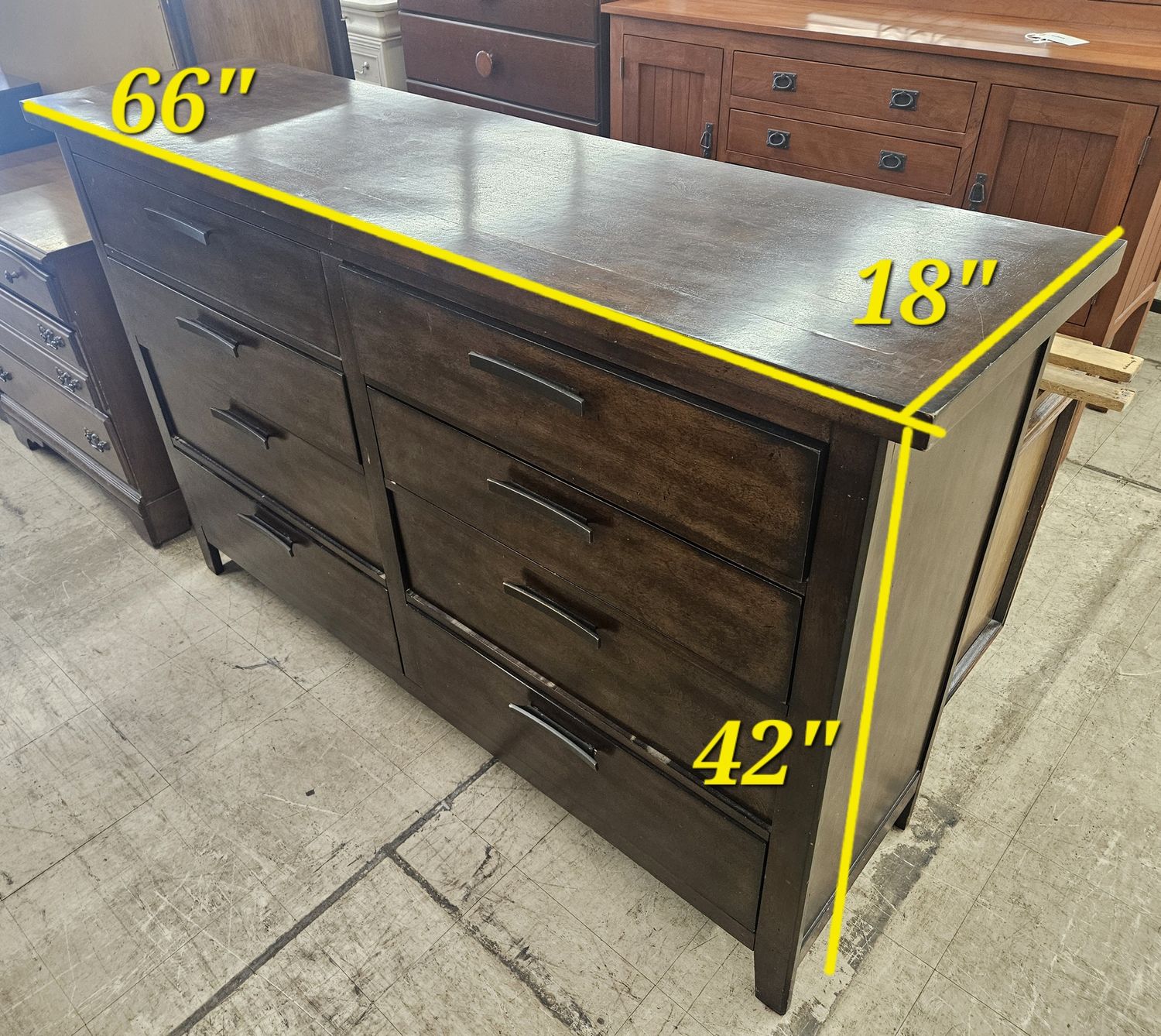 Rich espresso 8-drawer dresser