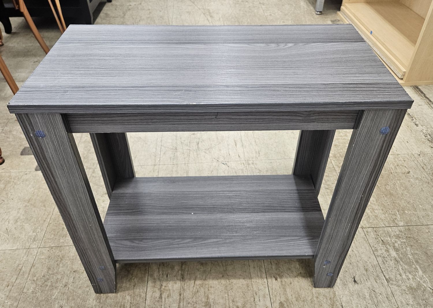 Sleek gray side table