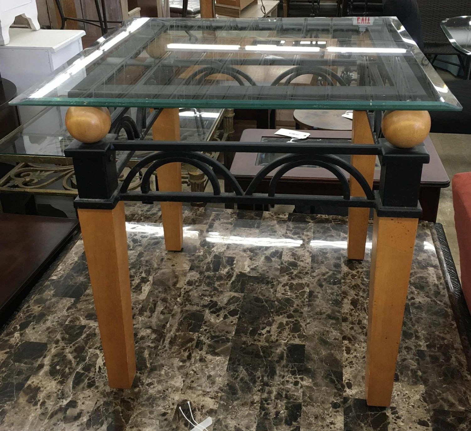 Sleek Glass Top End Table