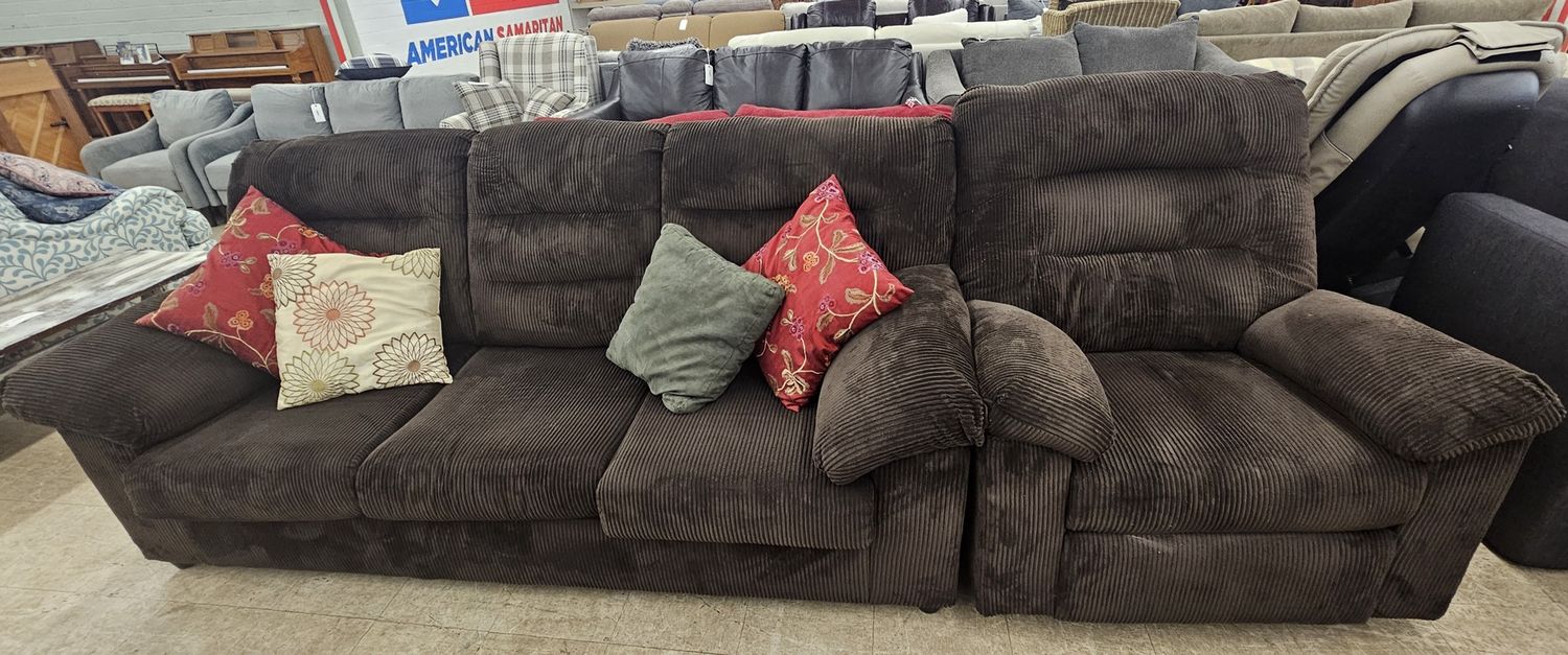 Super-plush chocolate brown couch &amp; chair set!