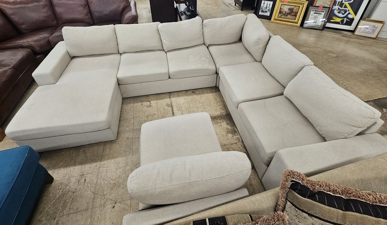 Oversized light-beige sectional