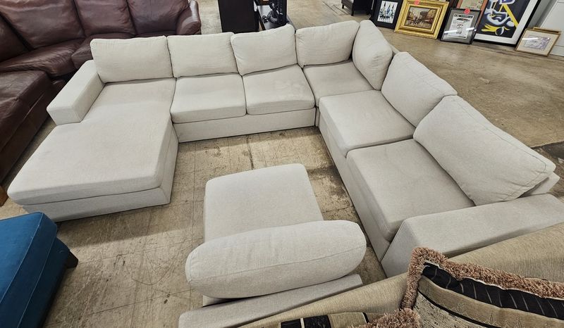 Oversized light-beige sectional