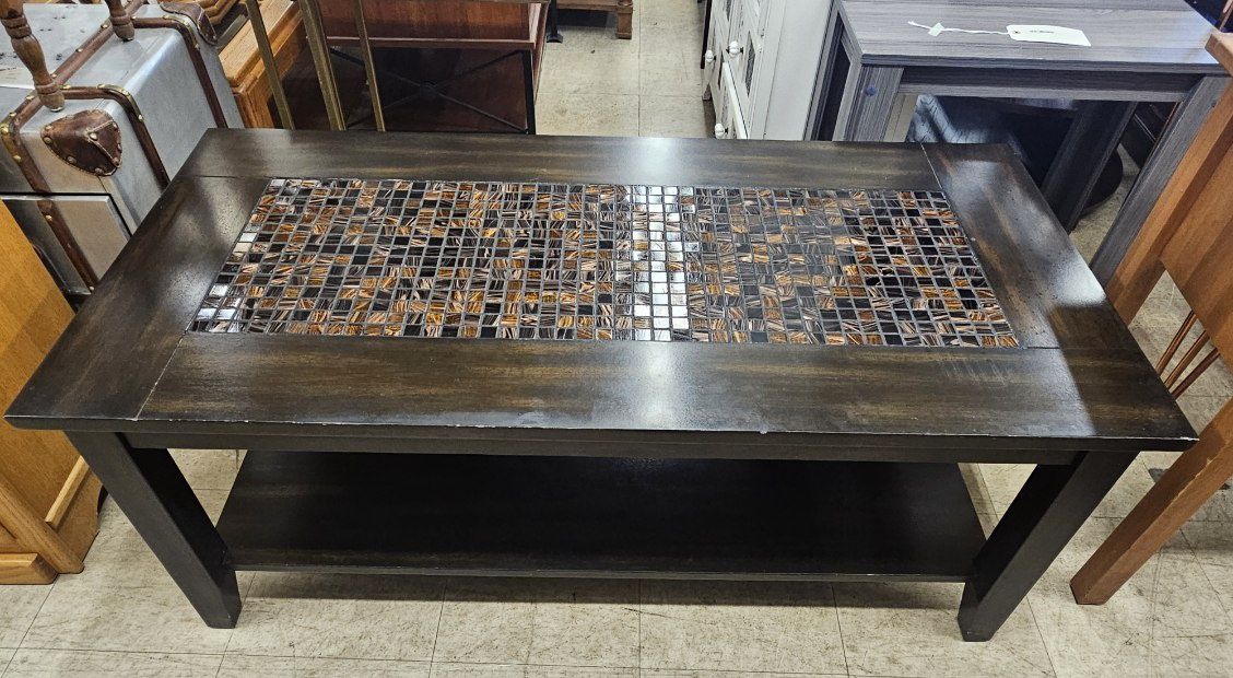 Coffee table with mosaic inlay