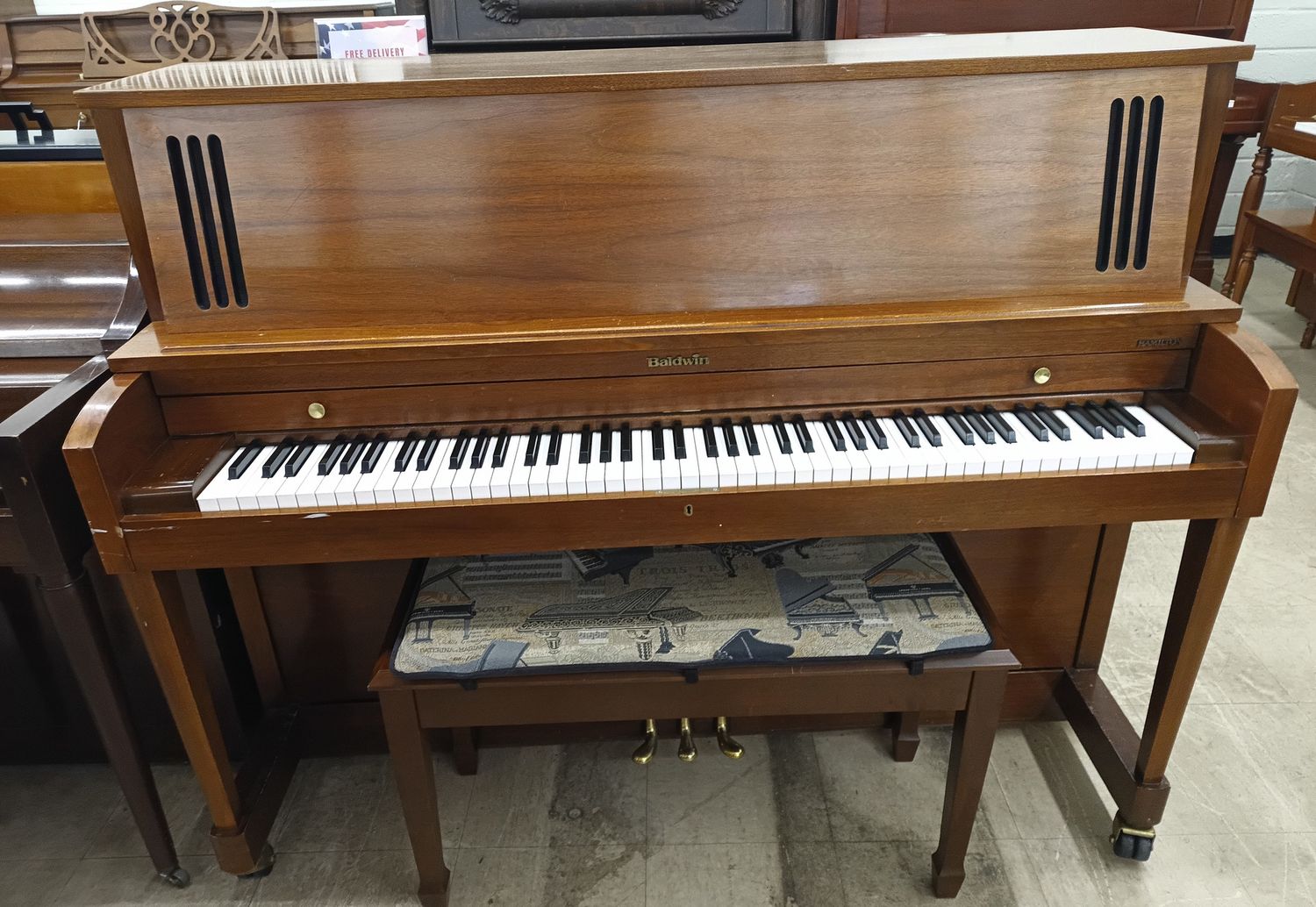 Walnut Baldwin Hamilton Studio Piano