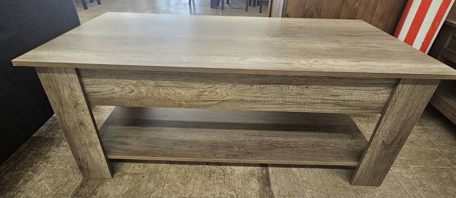 Rustic lift-top coffee table