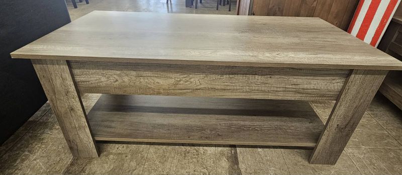Rustic lift-top coffee table