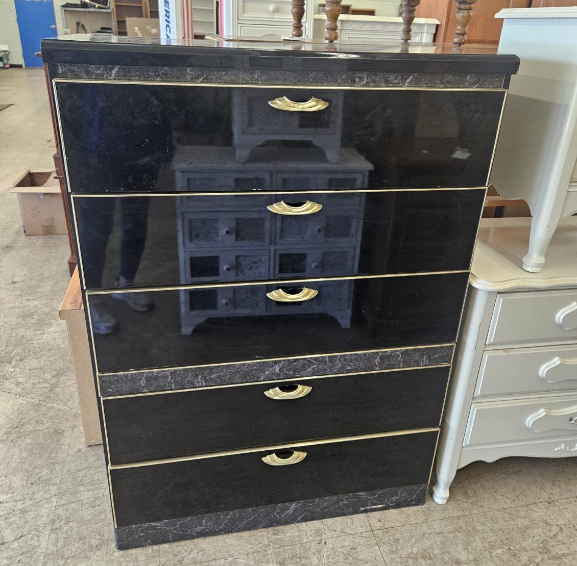 Glossy black dresser