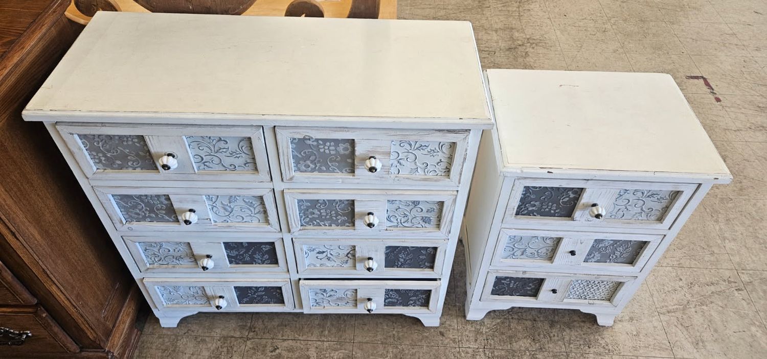 shabby-chic dresser set.