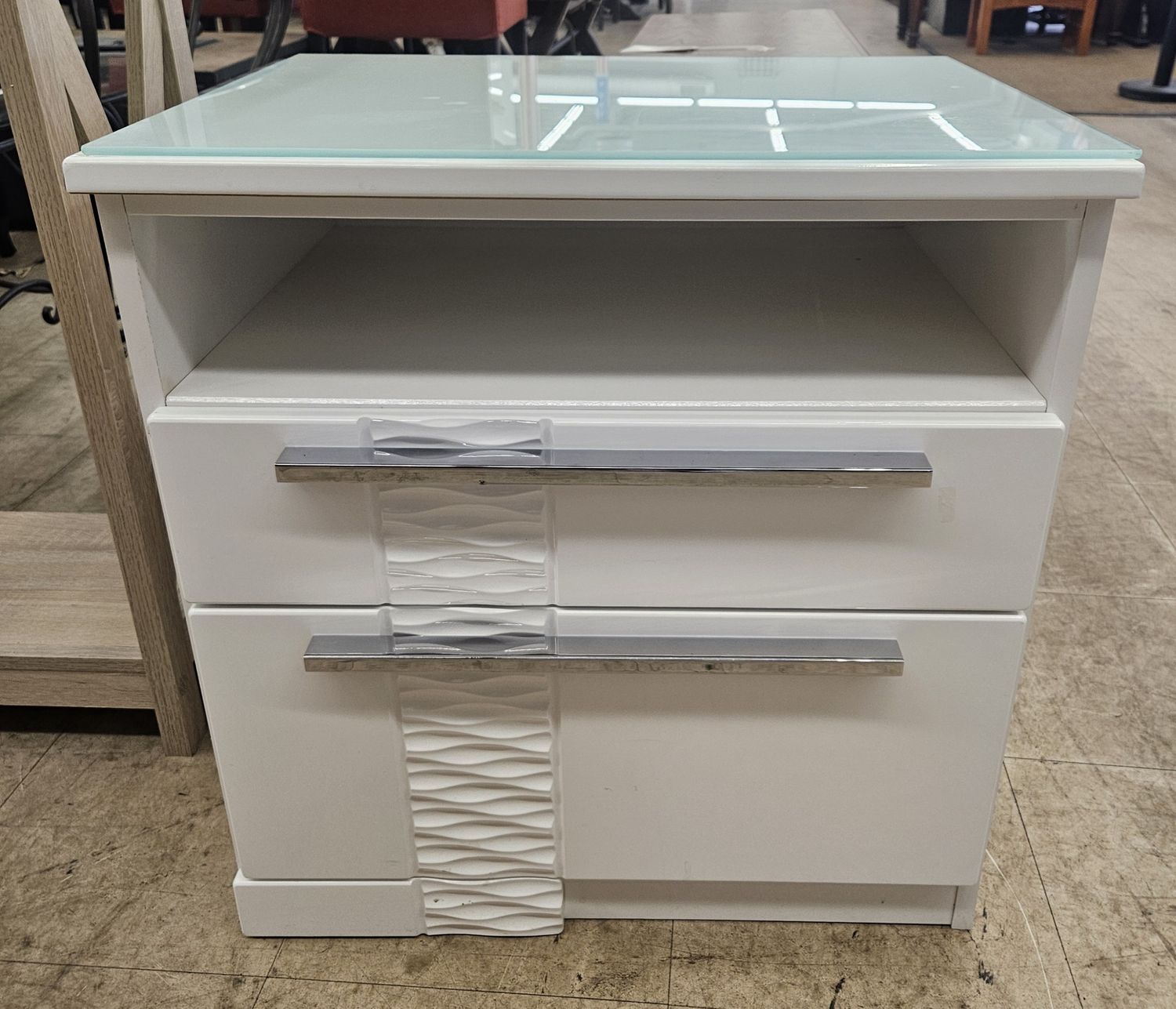 Modern white nightstand