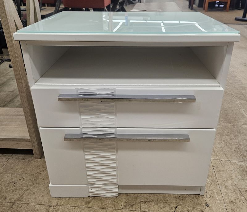 Modern white nightstand