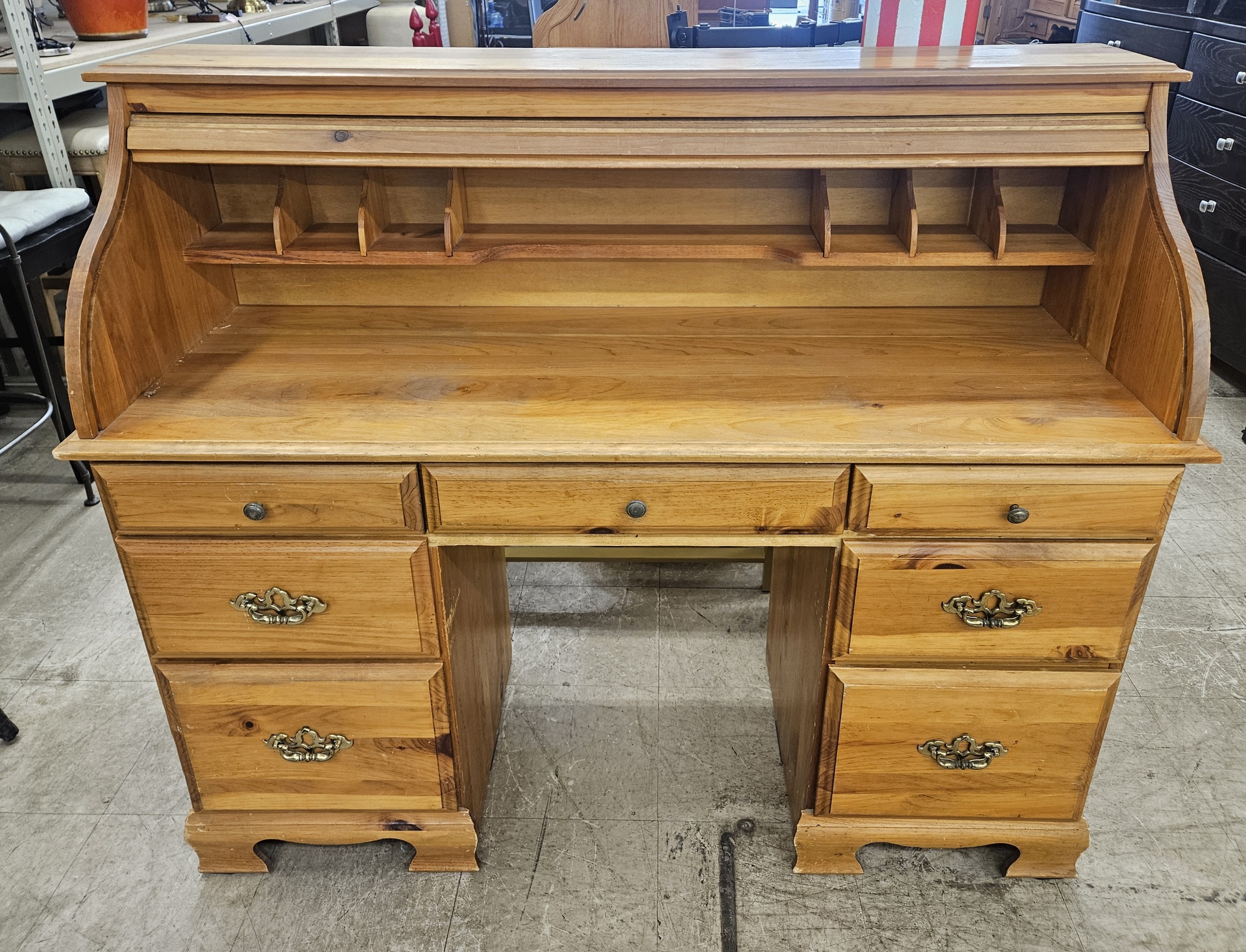 Beautiful solid wood roll-top desk!