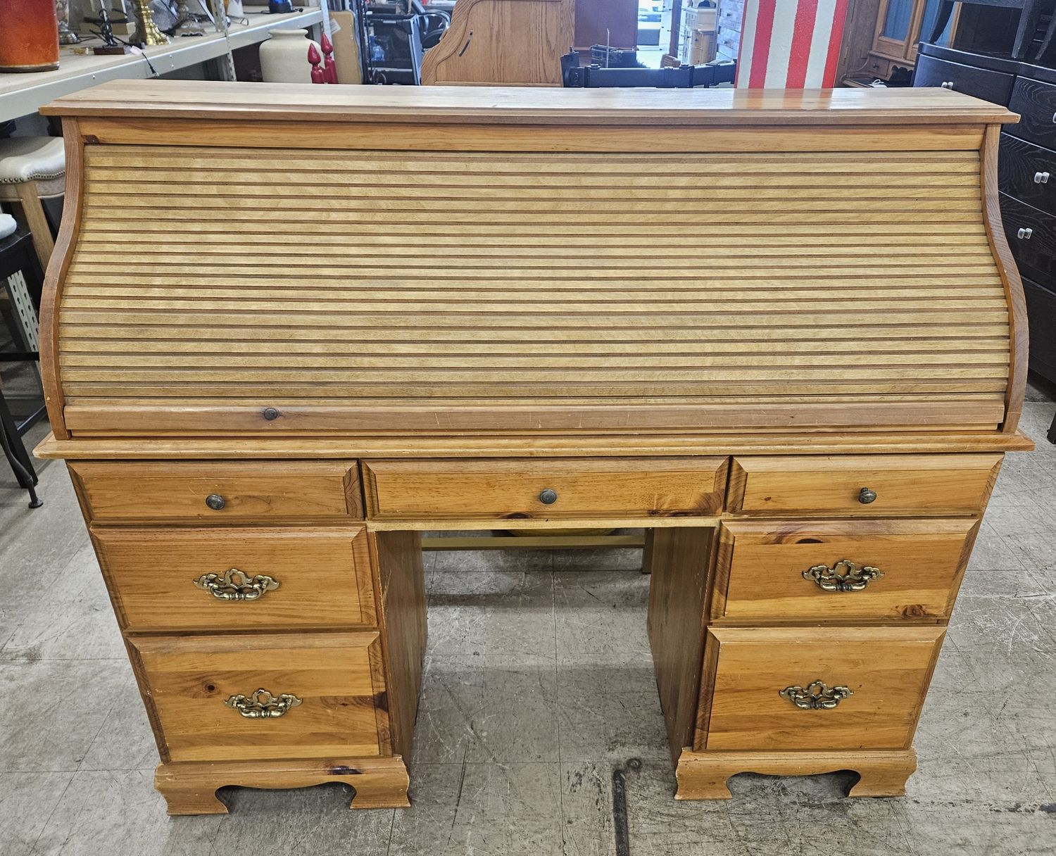 Beautiful solid wood roll-top desk!
