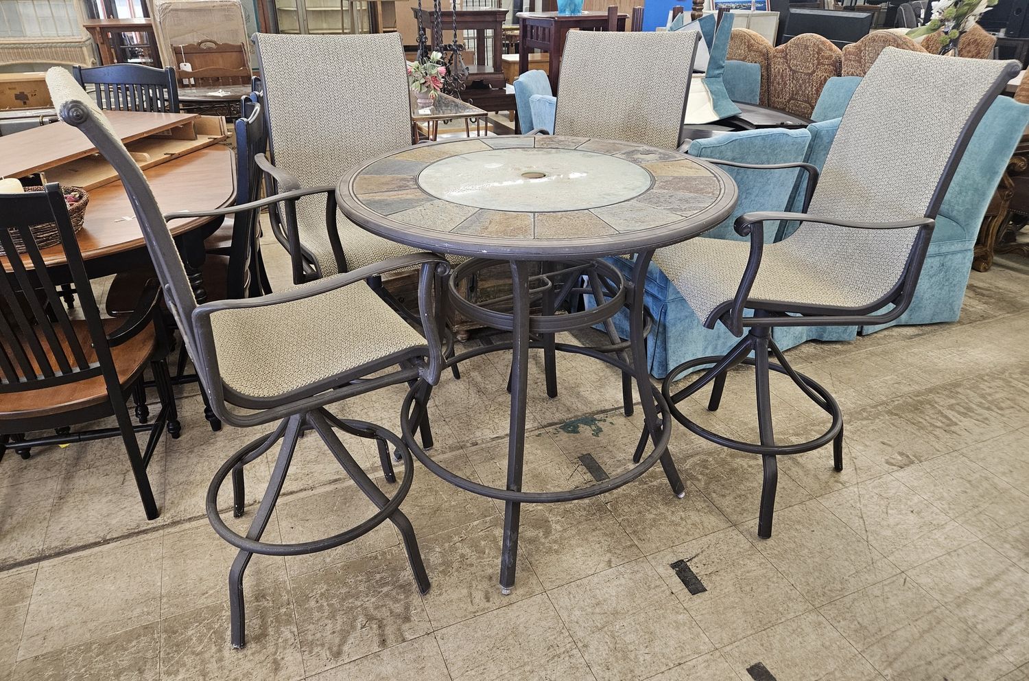 Outdoor bar-height dining set!