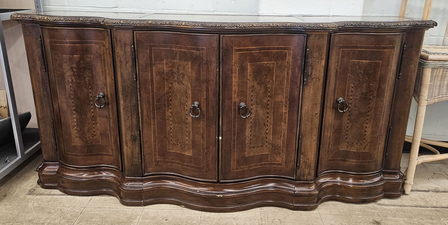 Ornate marble-top sideboard