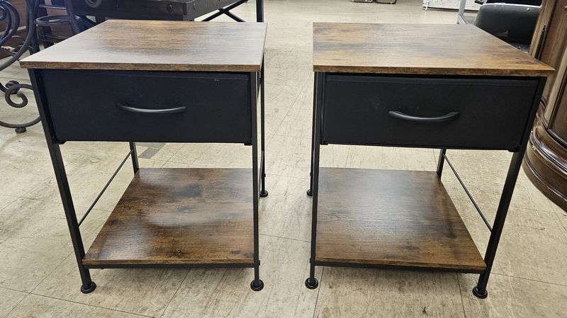 Pair of industrial-style nightstands