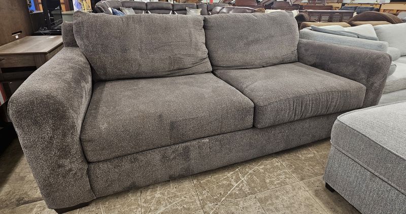 Extra-deep gray sofa