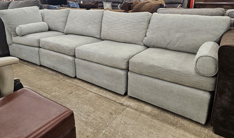Modern modular light gray sectional