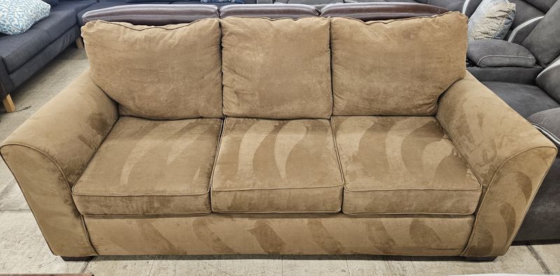 Tan microfiber sofa
