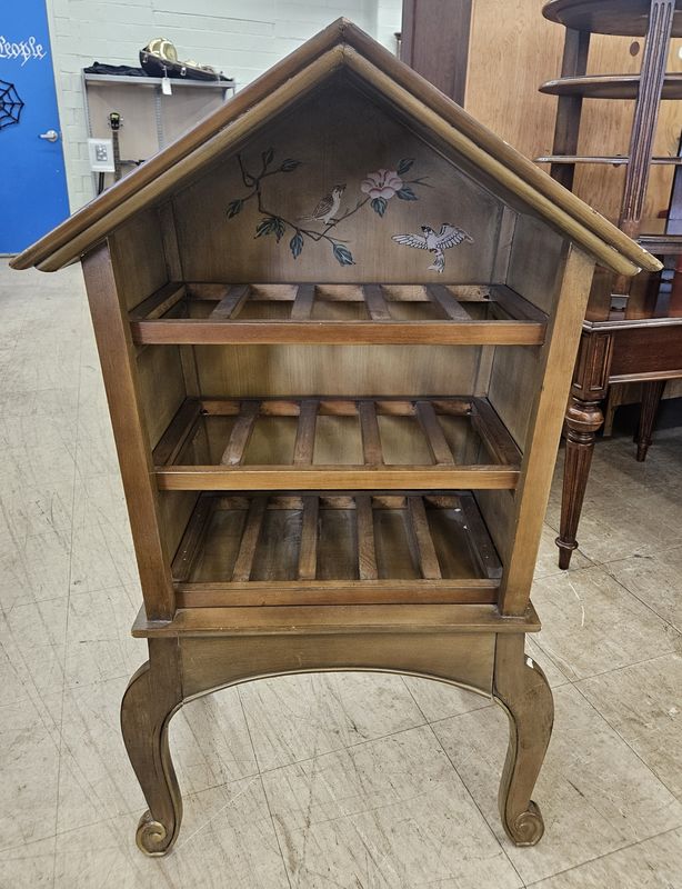 Vintage birdhouse-style wine rack
