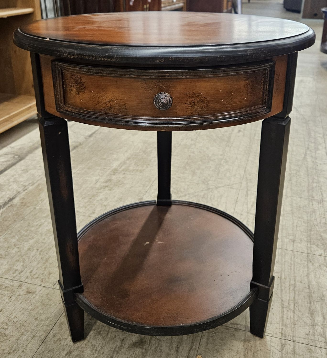 Round two-tier accent table
