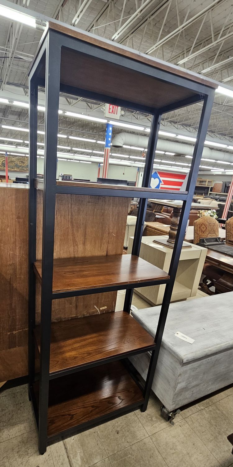 Pair of industrial-style bookshelves