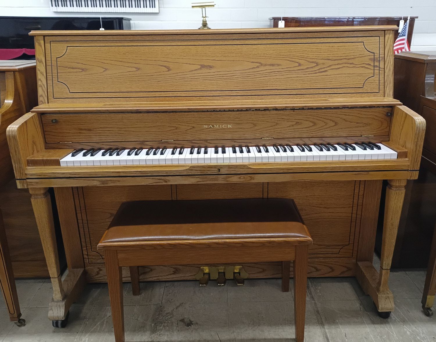 Samick Oak Studio Upright Piano