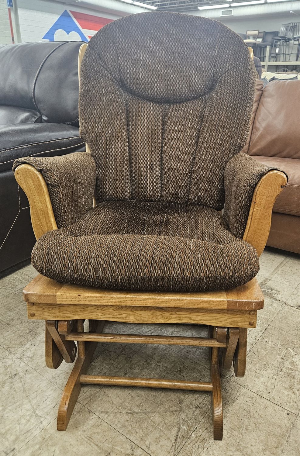 Vintage Oak Glider Rocker