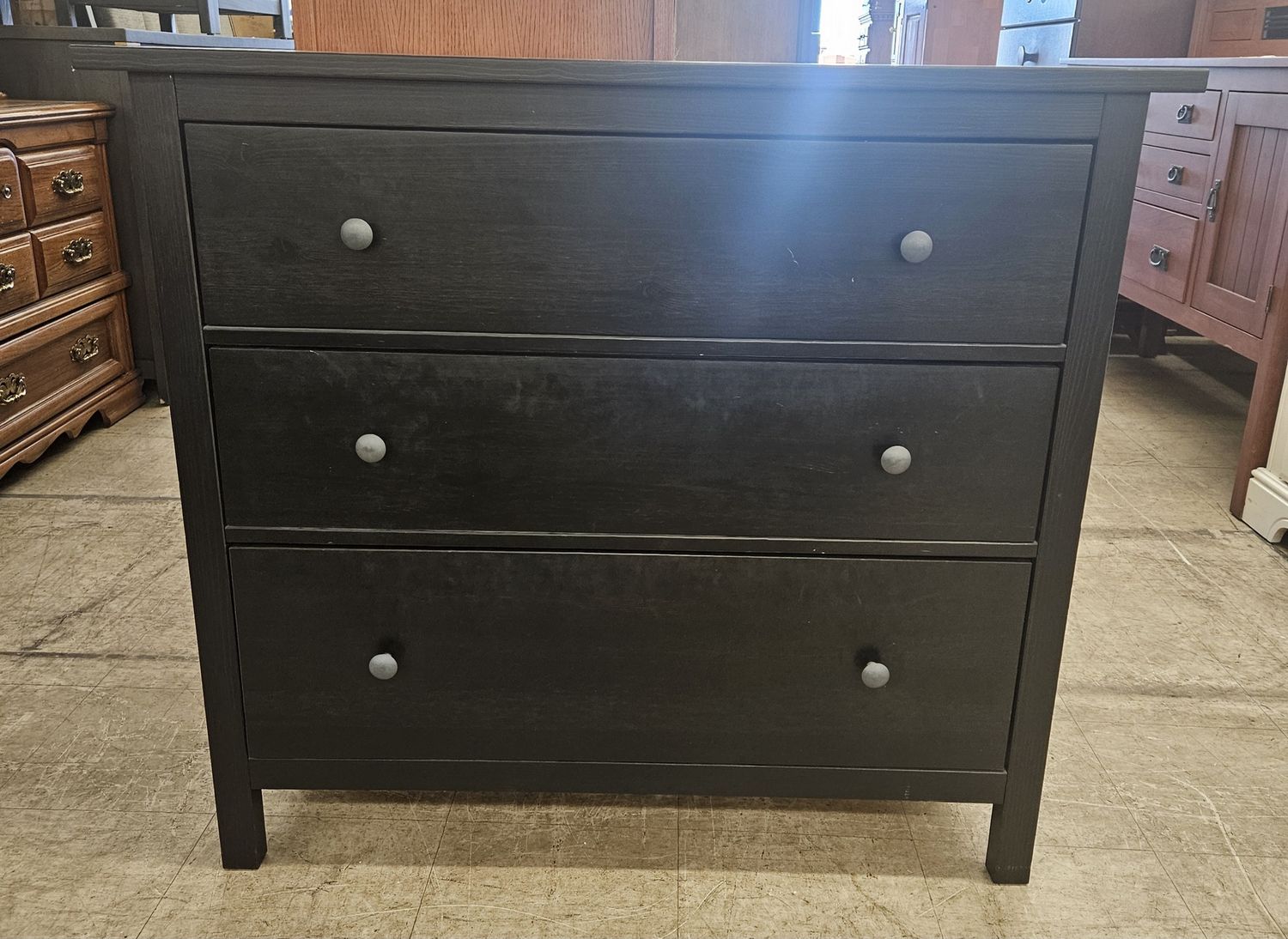 Modern Black 3-Drawer Dresser