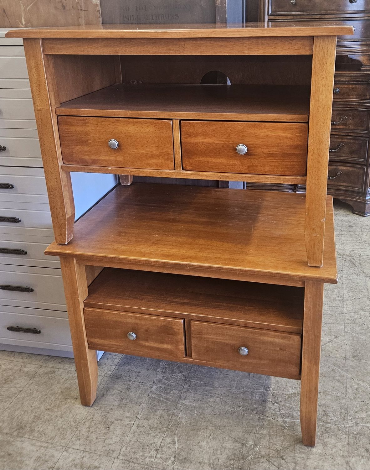 Solid Wood Matching Media Tables (Set of 2)