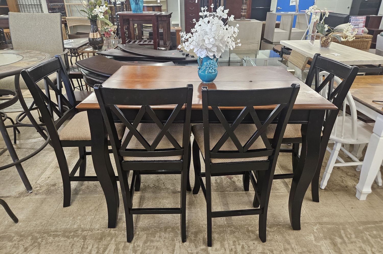 Two-Tone Counter-Height Dining Set (4 Chairs)