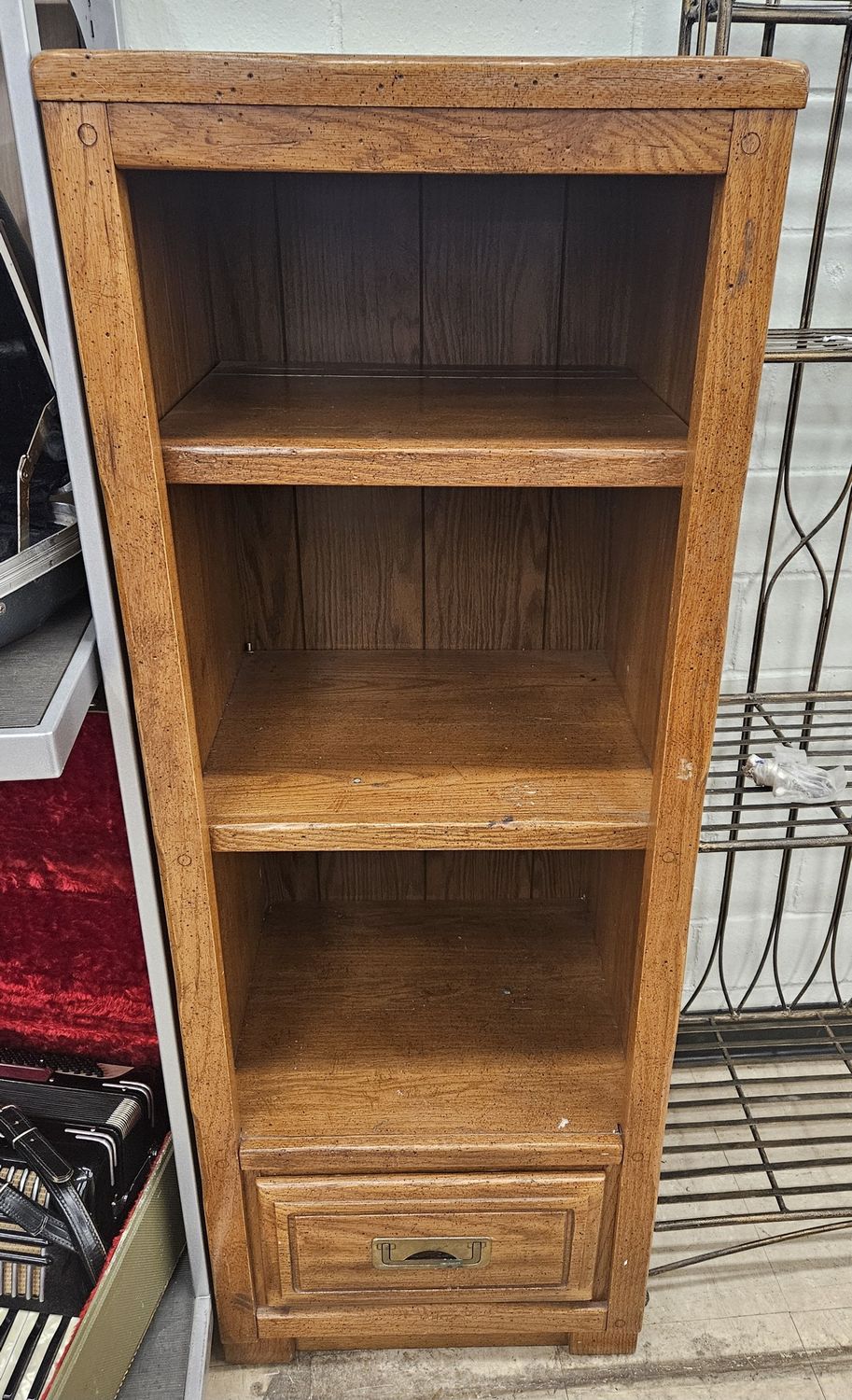 Young Hinkle Solid Wood Bookshelf with Drawer