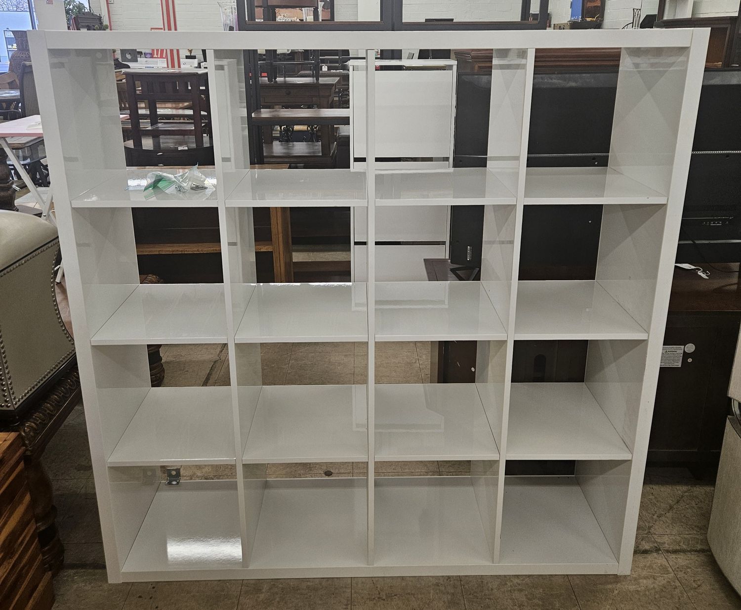 Modern 16-Cube Display Shelf
