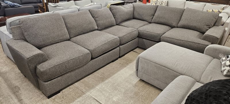 Gray Upholstered Sectional Sofa