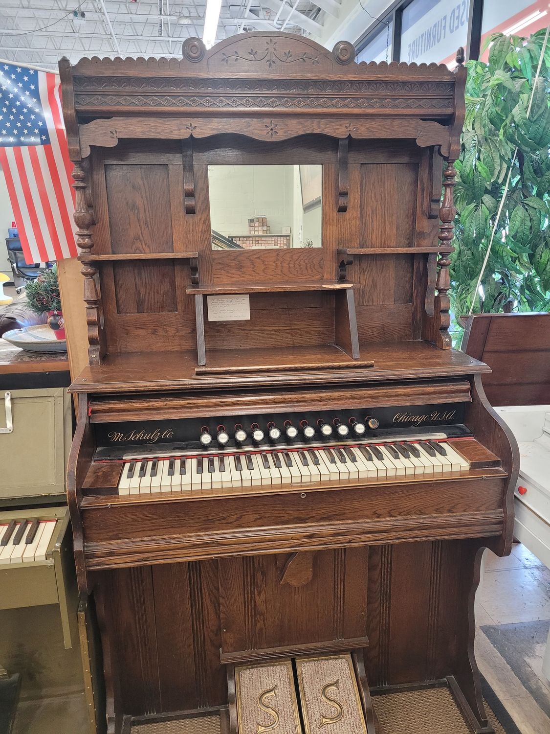 Antique W. Schulz Co. Chicago Pump Organ (Reed Organ) - FREE DELIVERY
