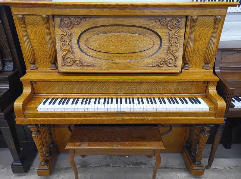 Oak Meister Upright Grand Piano