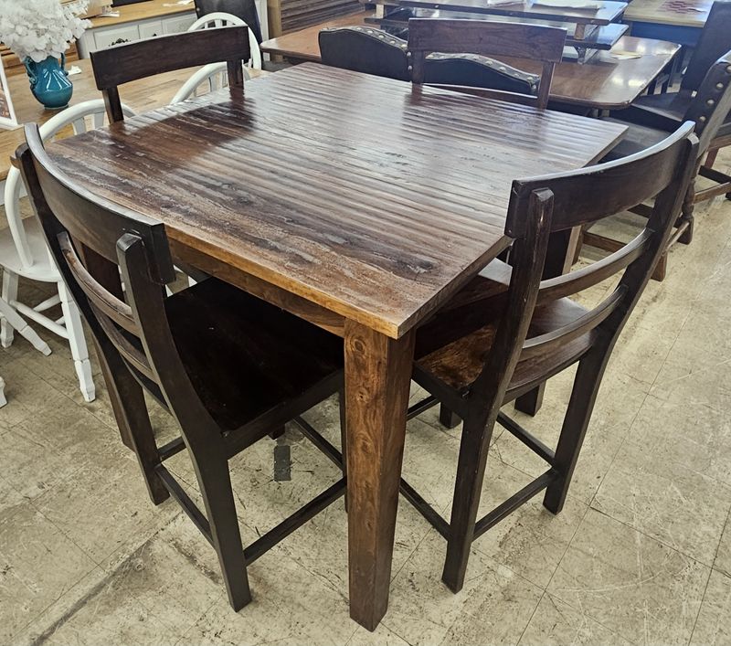 Solid Wood Pub-Height Dining Set (5-Piece)