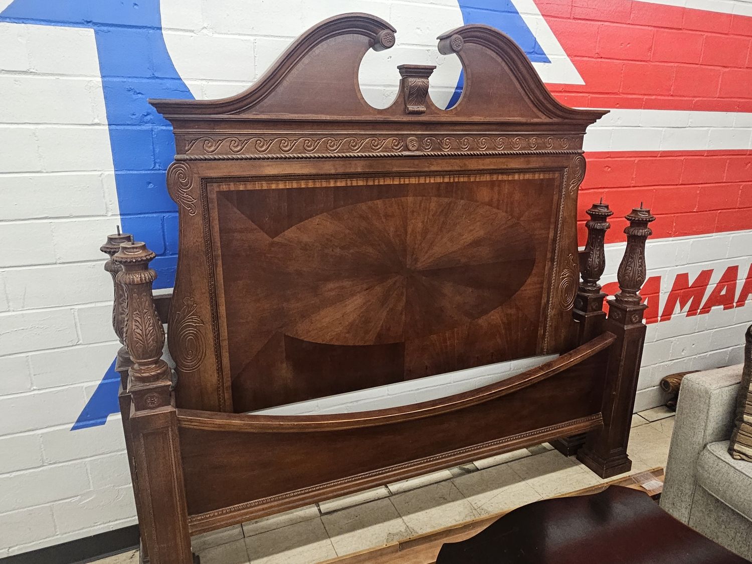 Ornate Solid Wood King Bed Frame