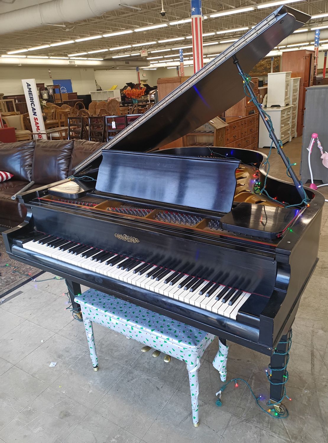 Ebony Chickering Baby Grand Piano