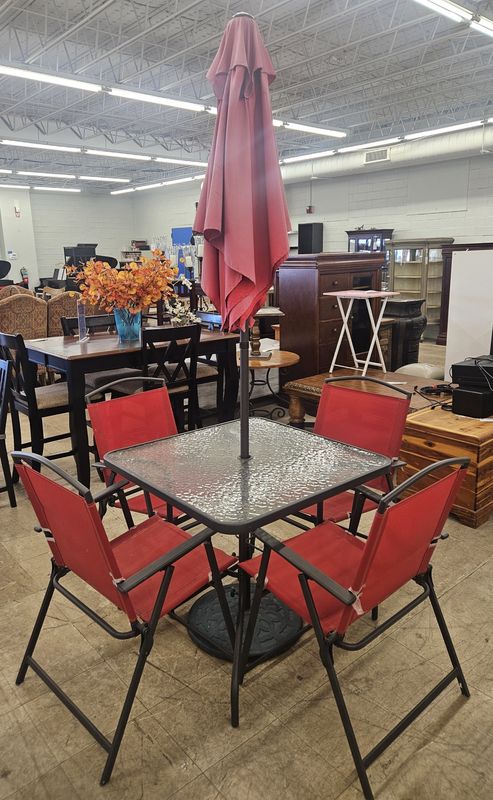 5-Piece Outdoor Patio Dining Set with Umbrella