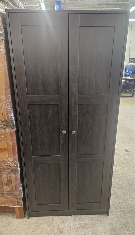 Modern Espresso Wardrobe Cabinet