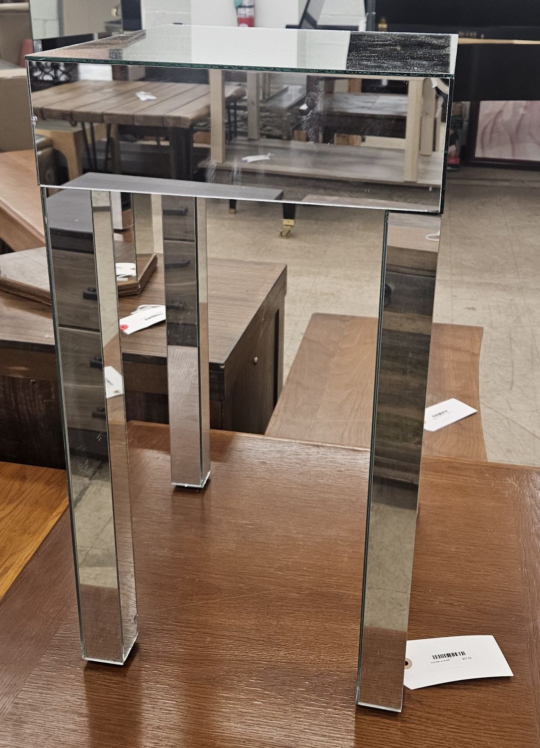 Contemporary Mirrored Accent Table